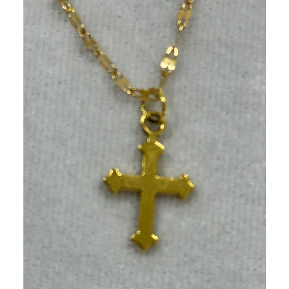 Copied - Gold Tone Cross Necklace 3/4 Inches Christian Faith Jewelry N292